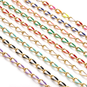 Colorful Zinc Alloy Twisted <b>Chain</b> 18k Enamel Coated For DIY Necklace <b>Waist</b> <b>Chain</b> Unisex Fashion Jewelry - Product Image 1