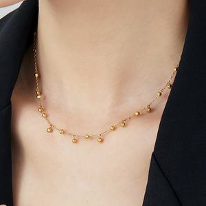 Collar de Cadena de Perlas de Acero Inoxidable con Baño de Oro de 18K, Antideslustre, para Mujer, Venta al por Mayor - Product Image 3