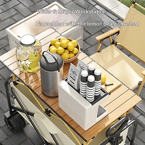Navyice Folding Camping Wagon 200kg Load 12 Bearing Pro System Auto Rebound Handle with Table Top 40HQ FCL Bulk Wholesale - Product Image 3