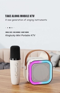 Nouveau microphone portable K12 Mini, microphone intégré, <span class=keywords><strong>karaoké</strong></span> familial à domicile, haut-parleur portable sans fil Bluetooth LED - Product Image 5