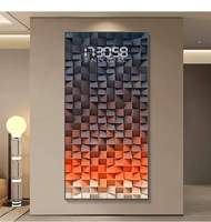 Horloge murale électronique décorative en cristal de style Art déco moderne, cadre en alliage d'aluminium pour salon haut de gamme