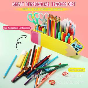 Wooden Pencil Shaped <b>Pen</b> Holder Desk Organizer Stationery Storage <b>Box</b> For Office School Use - Product Image 4