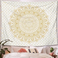Tikar piknik Yoga, permadani kualitas tinggi, tikar piknik Yoga, dekorasi rumah, seri Bohemian Mandala, cerah, berwarna-warni