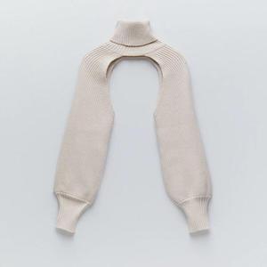 Chandail à manches longues bouffantes pour femmes, <span class=keywords><strong>col</strong></span> <span class=keywords><strong>roulé</strong></span>, tricot Super court, tricot à la mode - Product Image 3