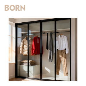 Fácil instalación, tamaño personalizado, marco de aluminio duradero, puerta plegable de acordeón para el hogar, dormitorio, organizador de <span class=keywords><strong>armario</strong></span> - Product Image 3