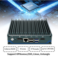 Mini PC N100, 8GB, 256GB, 2 LAN, Doble HD-MI 4K, 4 USB COM, DDR4, Sin Ventilador, Computadora Industrial Integrada para Automatización, IoT Edge