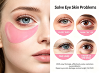 Patchs pour les yeux au saumon à marque privée, éclaircissants, avec PDRN et peptides de collagène roses, pour les cernes