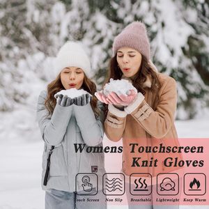 Gants d'<span class=keywords><strong>hiver</strong></span> pour femmes compatibles avec les écrans tactiles - 4 paires de mitaines en coton/élasthanne pour le froid, design tendance - Product Image 2