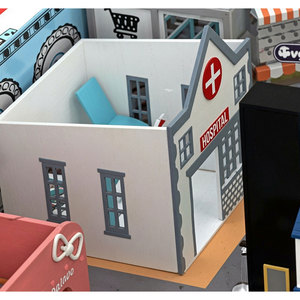 Centro de juegos interior de plástico con supermercado y edificios urbanos para área de juegos educativos para niños - Product Image 3