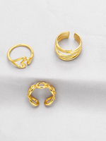 Vente chaude en gros personnalisé amour coeur double couche 18K plaqué or grosse bague
