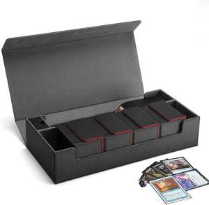 Durable Waterproof PU Leather Card Organizer Multiple Compartments large capacity for trading card collectibles - Product Image 1