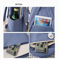 Sac à dos scolaire Oxford pour filles, personnalisé avec logo, doublure en polyester, 2 pièces, fermeture éclair, capacité 20-36L, sacs souples pour enfants