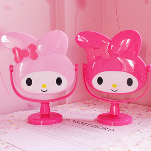 Espejo de maquillaje rosa con melodía encantadora, espejo de escritorio de plástico para niñas, espejo de princesa de un solo lado con caja de papel, Espejo De Maquillaje - Product Image 1