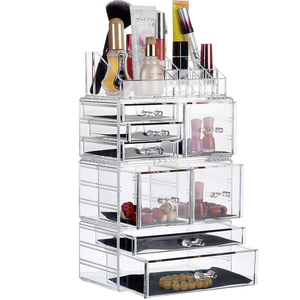 Acrylic Clear Cosmetics Makeup and Jewelry Storage Case Display Counter
