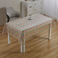 Nappe rectangulaire translucide en PVC motif confettis arc-en-ciel pastel RNPT pour tables de célébration