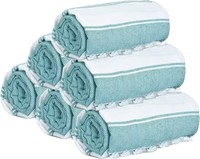 Serviette de plage turque en coton extra-large 36x71, lot de 6 pièces, douce, durable et absorbante, drap de bain extra-large pour adultes