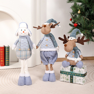 Retractable Modern Fabric Santa Claus Snowman <b>Reindeer</b> <b>Christmas</b> Ornaments LK Brand STY3173/3174/3175/3176/3177/3178 Table Top - Product Image 4