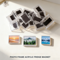 Cadre photo transparent en acrylique, aimanté, pour réfrigérateur, cadre magnétique pour photos