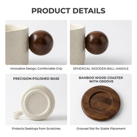 Ensemble de tasses à café en céramique mouchetée de qualité commerciale Kingze 220 ml 300 ml avec cuillère pour le thé de l'après-midi, restaurant