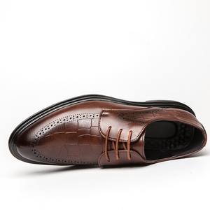 Chaussures habillées Oxford monobloc grande taille 37-46 <span class=keywords><strong>pour</strong></span> <span class=keywords><strong>homme</strong></span>, style simple, marron, <span class=keywords><strong>pour</strong></span> affaires et <span class=keywords><strong>mariage</strong></span> - Product Image 5