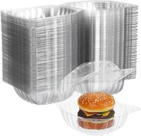 Contenants en plastique transparent, contenants alimentaires jetables de 6 pouces, boîte à emporter à clapet transparente pour hamburgers, gâteaux, salades