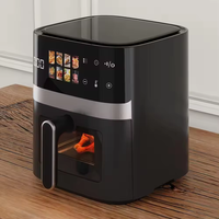 Marmite ronde sans huile commerciale numérique à usage domestique écran tactile meilleure friteuse à air rotative à four intelligent