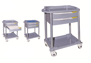 รถเข็นยาระงับความรู้สึกแบบมีลิ้นชักทำจากพลาสติก ABS ใช้ในโรงพยาบาลรถเข็นรักษาฉุกเฉิน - Product Image 5