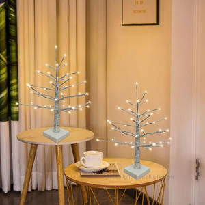 Arbre artificiel en plastique en forme de branche de bouleau de 18 pouces avec lumières LED pour décorations de Noël, centre de table d'intérieur pour chambre à coucher - Product Image 6