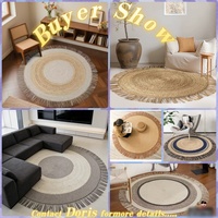 Tapis en laine et jute de Nouvelle-Zélande fait main, style minimaliste naturel, décoration intérieure, taille et forme personnalisées, tapis tissé à la main avec bordure à franges