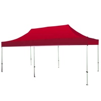 Abri de jardin portable rouge pour événements 10x20 avec toile en polyester violet 300g/m² et revêtement PVC