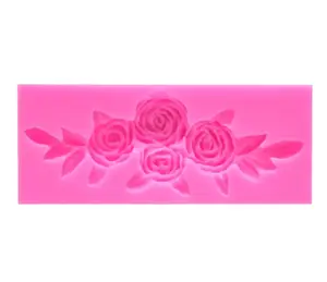 4 rose Mini Fiore Del Silicone Della Torta Del Fondente Stampi