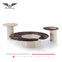 Ensemble de tables basses design italien minimaliste, style moderne, luxe léger, marbre, bois massif, taille personnalisable, réglable, Lvfurniture