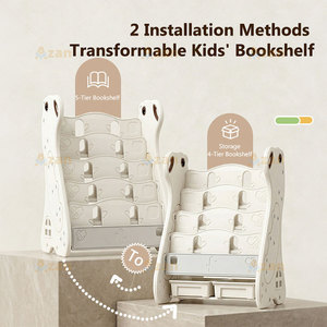 Estantería Infantil con Diseño de Oso Polar y Almacenamiento de Juguetes, Librería con Frente Orientado a la Habitación para Niños de 1 a 6 Años - Product Image 5