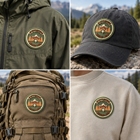 Patch tactique personnalisé en PVC souple gaufré, motif boussole montagne, durable et inaltérable, pour veste