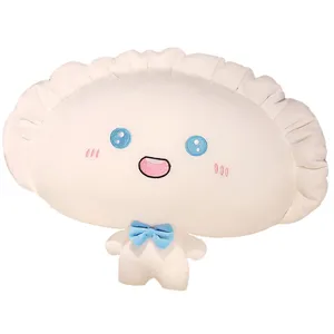 2024 New Cartoon Dumpling Plush Toy Soft 3D Cotton Doll Cute Smile Dumpling Plush Throw Pillow