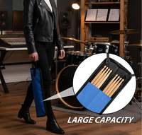 Sac pour baguettes de batterie, petite trousse de rangement portable pour baguettes avec crochets métalliques pour batteur