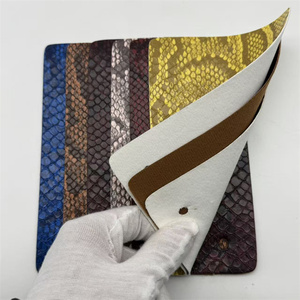 หนัง <span class=keywords><strong>PU</strong></span> ลายงูขนาดใหญ่ ลายตัดกันชัดเจน หนังสังเคราะห์สำหรับการผลิตรองเท้าและกระเป๋าถือ - Product Image 3