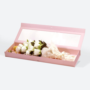 Customize Rose <b>Pink</b> Floral Packaging <b>Gift</b> Giving Flower Packaging <b>Gift</b> Boxes with Clear Magnetic Lid - Product Image 5