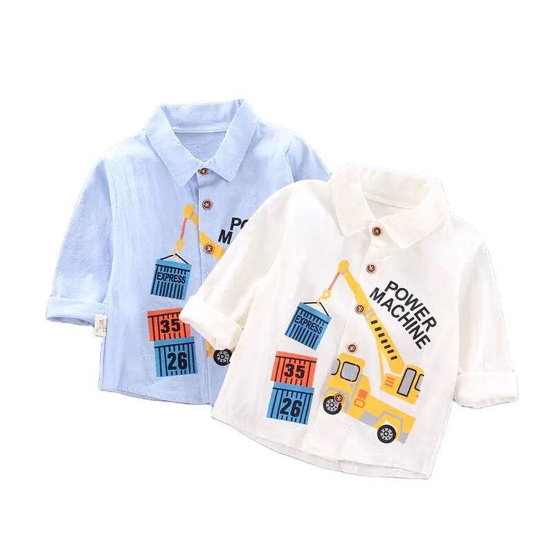 2024 Fashion Boutique Summer Children Clothes Short Sleeve Cotton Pattern Cartoon Casual Baby Boys Kids Shirts
