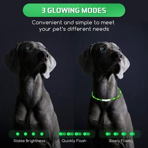 UMIONE Type C Rechargeable Plastic &amp; Silicone LED <strong>Eco</strong>-<strong>Friendly</strong> Pet <strong>Dog</strong> <strong>Collar</strong> with Flashing Lights - Product Image 5