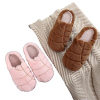 Nouvelles pantoufles d'hiver unisexe en peluche, doublure en fausse fourrure, antidérapantes, confortables pour l'intérieur, style mexicain, pour Noël transfrontalier