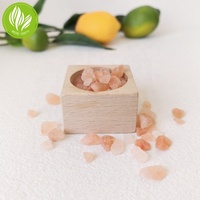 Diffuseur d'arômes passif en sel de l'Himalaya avec base en bois, pierre parfumée naturelle, ornement désodorisant pour la maison, cadeau pour étagère