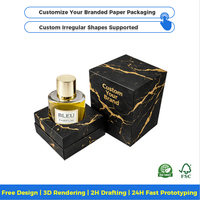 Flacon de parfum personnalisé de luxe OEM avec emballage boîte, boîte de parfum unique, logo en feuille d'or, finition mate pour parfum