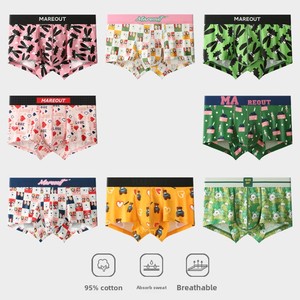 Colorful Bamboo Fiber Anti-Bacterial Mid-Rise Knitted Cute Pattern <strong>Printed</strong> Customized Waist Logo <strong>Mens</strong> Boxer <strong>Briefs</strong> - Product Image 6
