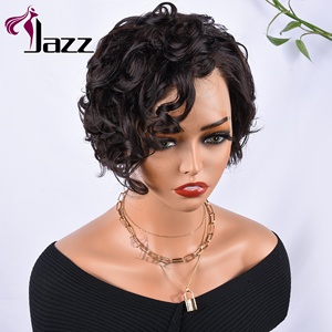 Neues Design vom Anbieter für Sommer-Kurzhaarperücke mit <span class=keywords><strong>Pixie</strong></span>-Locken, HD-Lace Remy Echthaar-Perücke, <span class=keywords><strong>Pixie</strong></span>-Cut HD-Lace-Front-Perücken für Schwarze Frauen - Product Image 6