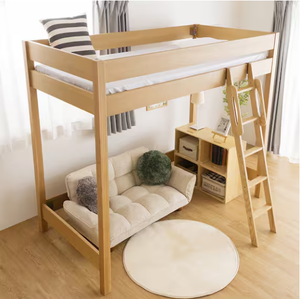 Cama Alta de Madera Natural sin Pulir, Resistente, para <span class=keywords><strong>Adolescentes</strong></span>, Adultos, Niños, Niñas, <span class=keywords><strong>Dormitorios</strong></span> Familiares - Product Image 2
