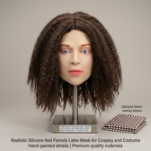 Máscara Facial Completa <span class=keywords><strong>de</strong></span> Látex Divertida y Extraña 2026 con Cabello Negro, Rostro Realista y Espeluznante para Disfraces <span class=keywords><strong>de</strong></span> Pascua, Halloween, Carnaval y Cosplay - Product Image 1