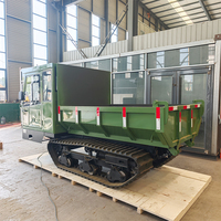Dumper sur chenilles diesel certifié CE de 5 tonnes avec cabine fermée, mini-transporteur agricole tout-terrain, camion benne