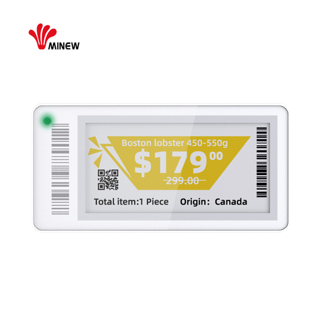 BLE 5.0 Electronic Shelf Label 2.9inch Yellow ESL Electronic Price Tags NFC MTag