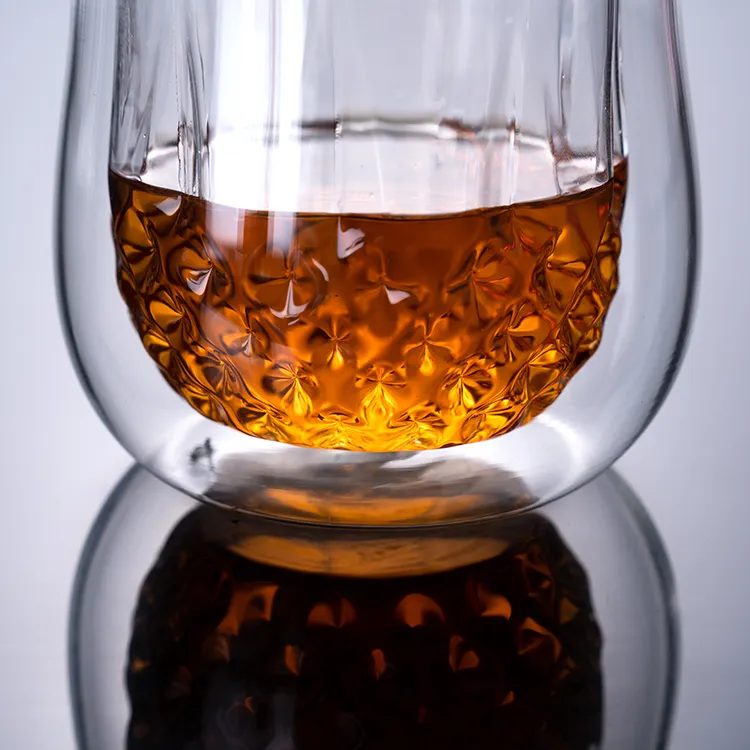 Cam şarap kadehi yüksek kaliteli çift duvar lüks kurşunsuz viski bardağı fincan ev Bar partisi için